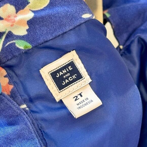 Janie And Jack Lavender Bouquet All Bloom Off The Shoulder Toddler Girl Dress 2T - Picture 3 of 8